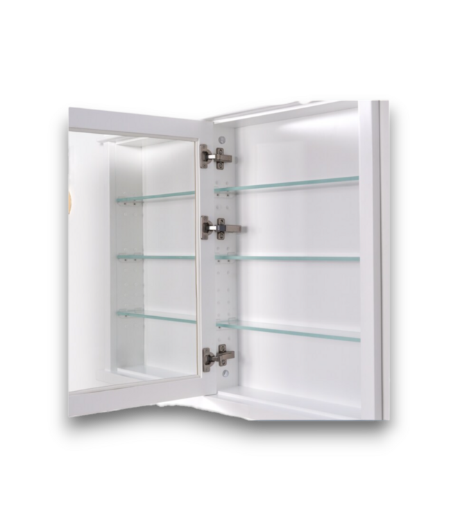 52264 Grace Solid Wood White Mirrored Medicine Cabinet