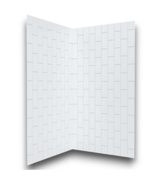 52265 QWall-Vs White 2-Piece Shower Corner Wall Panel