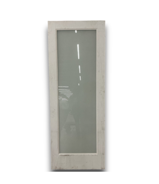 52268 Primed 1-Panel Frosted Glass Pine Slab Door 30" x 80"