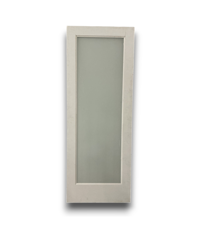 52268 Primed 1-Panel Frosted Glass Pine Slab Door 30" x 80"