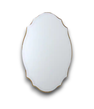 52269 Oval Gold Beveled Wall Mirror 22"W x 34"H