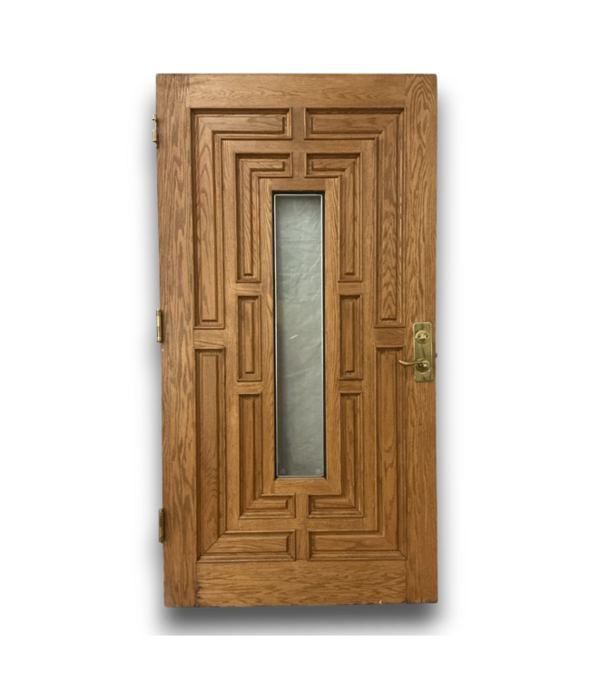 52273 1/4 Lite Solid Oak Geometric Design Exterior Door 42"W