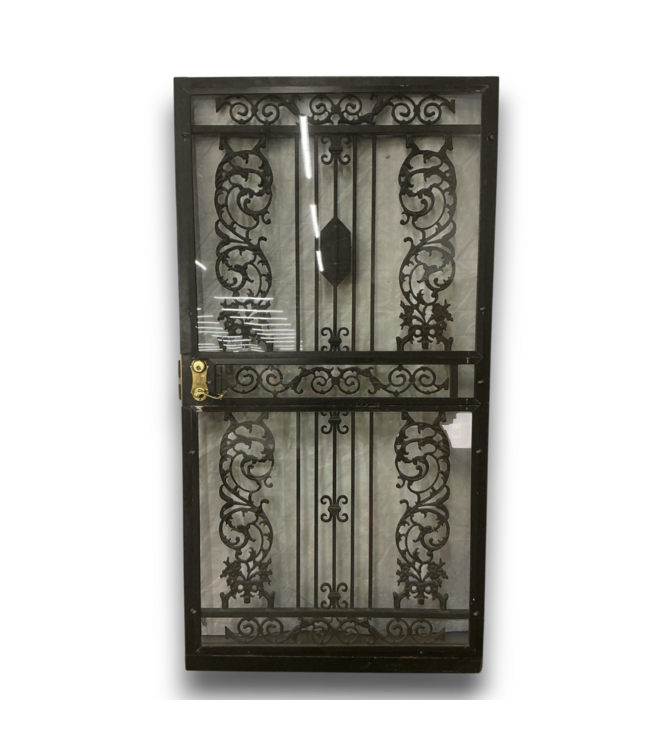52274 Decorative Metal  And Glass Security Door 42"W