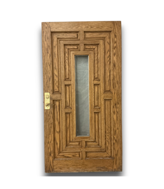 52273 1/4 Lite Solid Oak Geometric Design Exterior Door 42"W