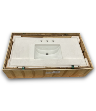 52281 Carrara White Bathroom Vanity Top With Sink 43" x 22"