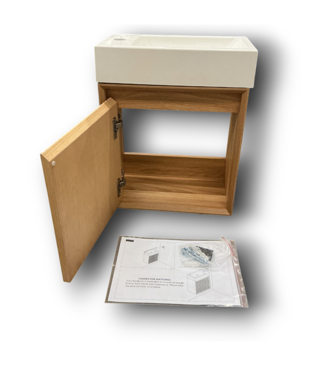 52301 Small 16" Wall Mount Bathroom Vanity With Resin Top