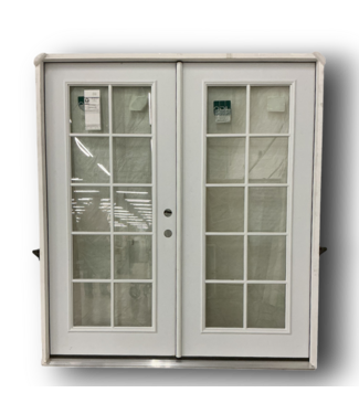52309 Full Lite Steel Prehung French Exterior Door 71.625"W x 79.5"H