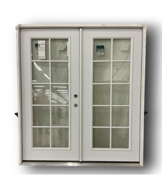 52309 Full Lite Steel Prehung French Exterior Door 71.625"W x 79.5"H