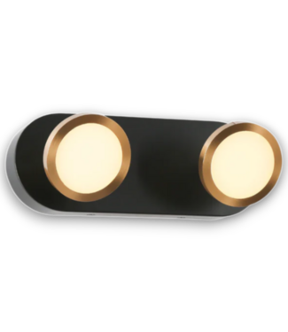 52313 Damla 2-Light Black & Gold LED Vanity Light