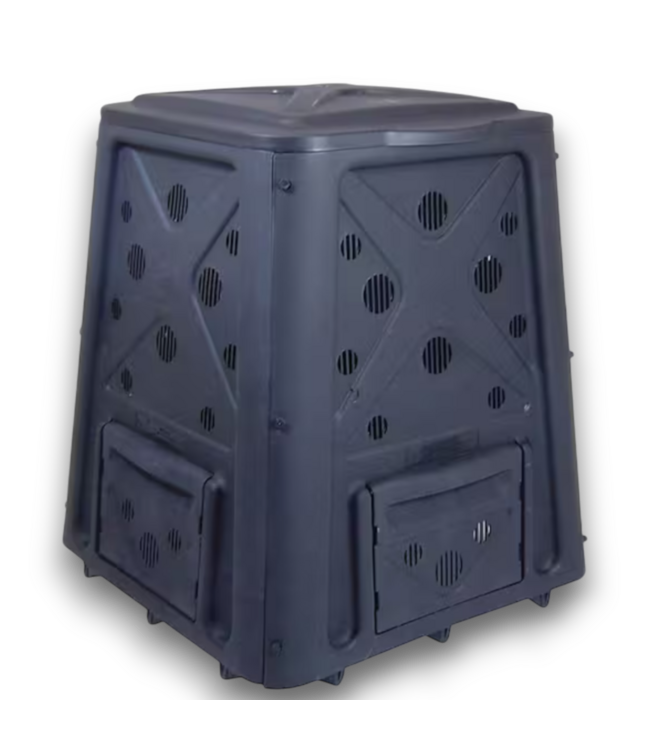 52318 Black Plastic Composite Bin with Lid 65-gallon