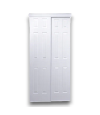 52322 White 6-Panel Bypass Sliding Closet Door 60" x 80"