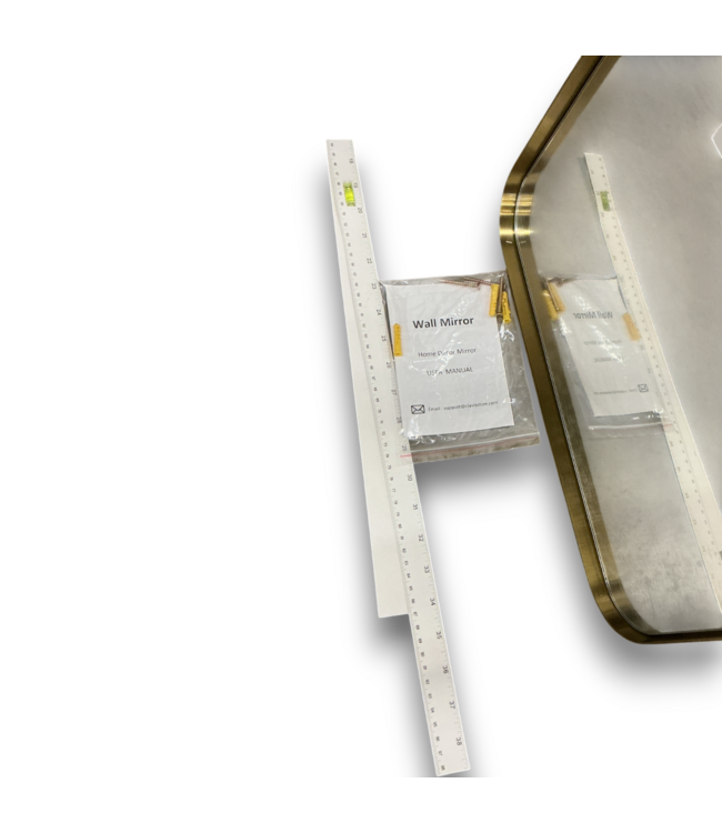 52325 Rectangle Brushed Gold Framed Wall Mirror 16"W