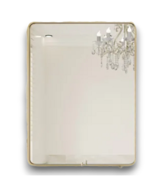 52325 Rectangle Brushed Gold Framed Wall Mirror 16"W