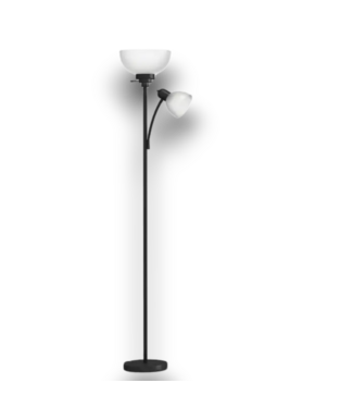52328 Matte Black Torchiere Floor Lamp 71"H