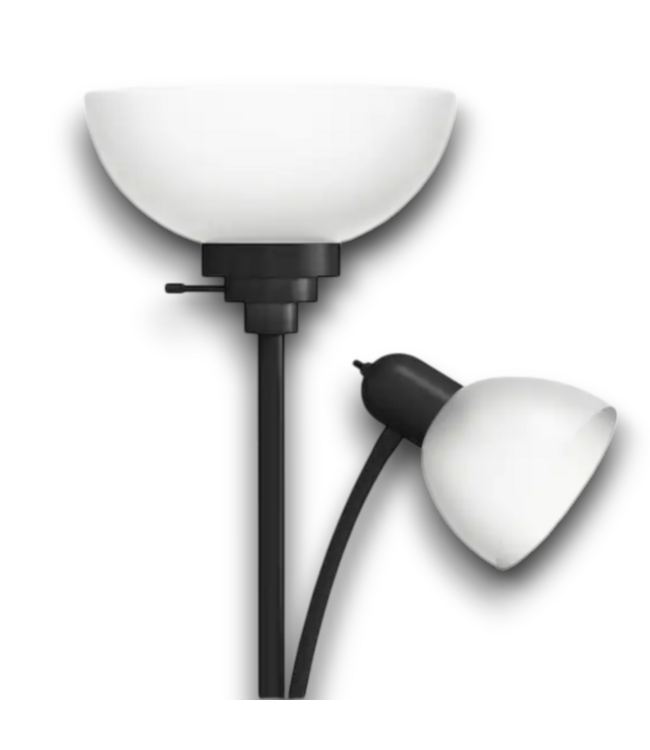 52328 Matte Black Torchiere Floor Lamp 71"H