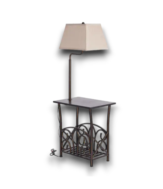52340 Bronze Floor Lamp with Shelf