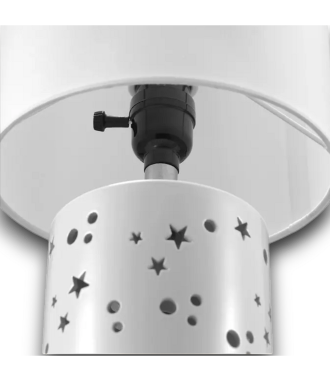 52343 Glossy White LED 4-Way Table Lamp 14"H