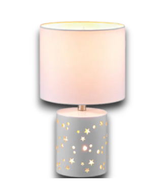 52343 Glossy White LED 4-Way Table Lamp 14"H