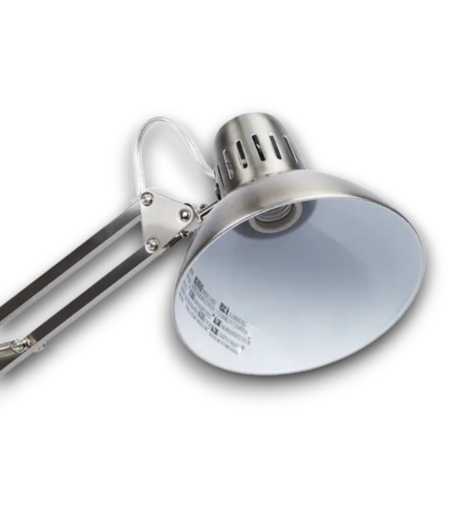 52345 Brushed Nickel Desk Lamp With Metal Shade 26"H