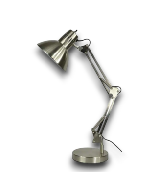 52345 Brushed Nickel Desk Lamp With Metal Shade 26"H