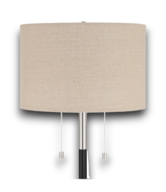 52344 Brushed Nickel & Black Floor Lamp 62.5"H