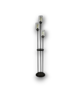 52348 Bronze 3-Water Glass Shades Floor Lamp 66.5"H