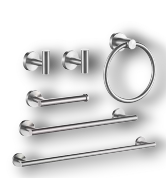52350 Brushed Nickel Bathroom Hardware Set 6-pcs