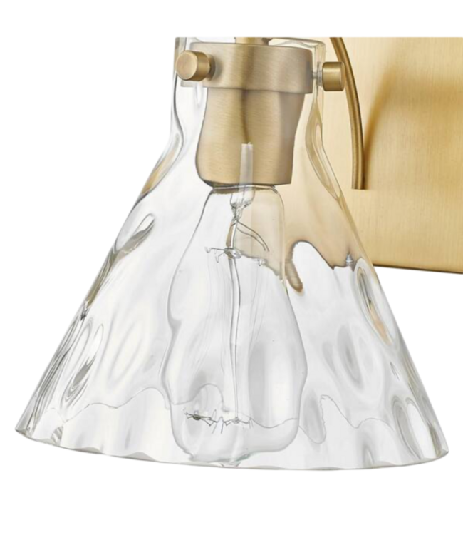 52367 Brass 1-Light Wall Sconce Water Barlon Shade
