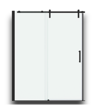 52377 Outback Matte Black Sliding Shower Door 55.25" to 58.5"W