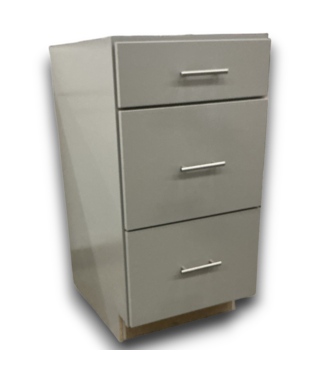 52378 Grey 3 Drawer Base Cabinet 18"W