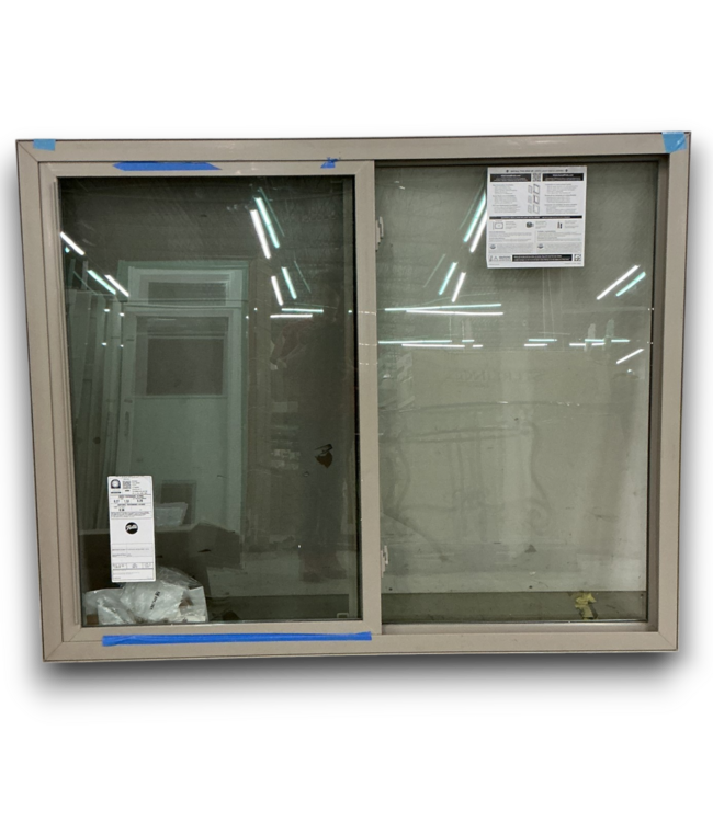 52382 Horizontal Sliding Gray Vinyl Window 59.5"W x 47.5"H