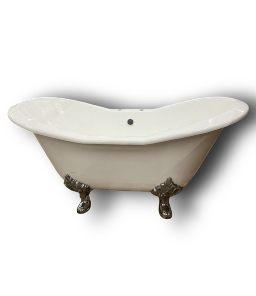 52416 Vintage White Cast Iron Clawfoot Soaking Bathtub