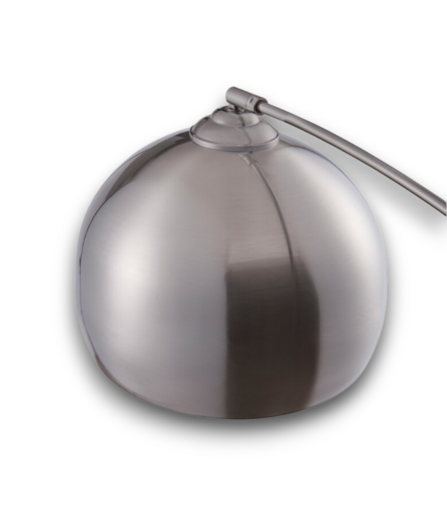 52426 Arquer Nickel/White Marble Arc Floor Lamp