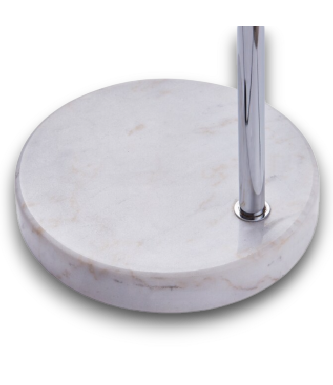52426 Arquer Nickel/White Marble Arc Floor Lamp