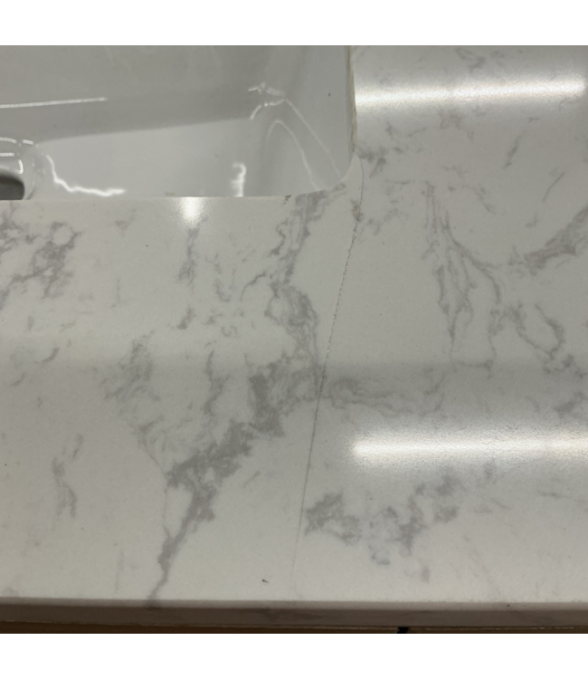 52430 Latte Brown Bathroom Vanity w/White Stone Top 36"