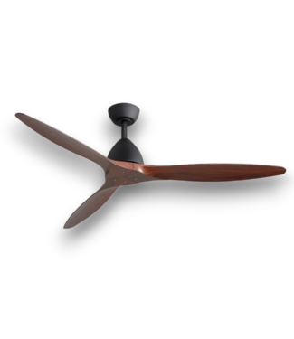 52444 Light-Free Matte Black With Wood Blades Ceiling Fan 56"