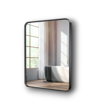 52473 Black Framed Rectangle Mirror 24"W x 36"L