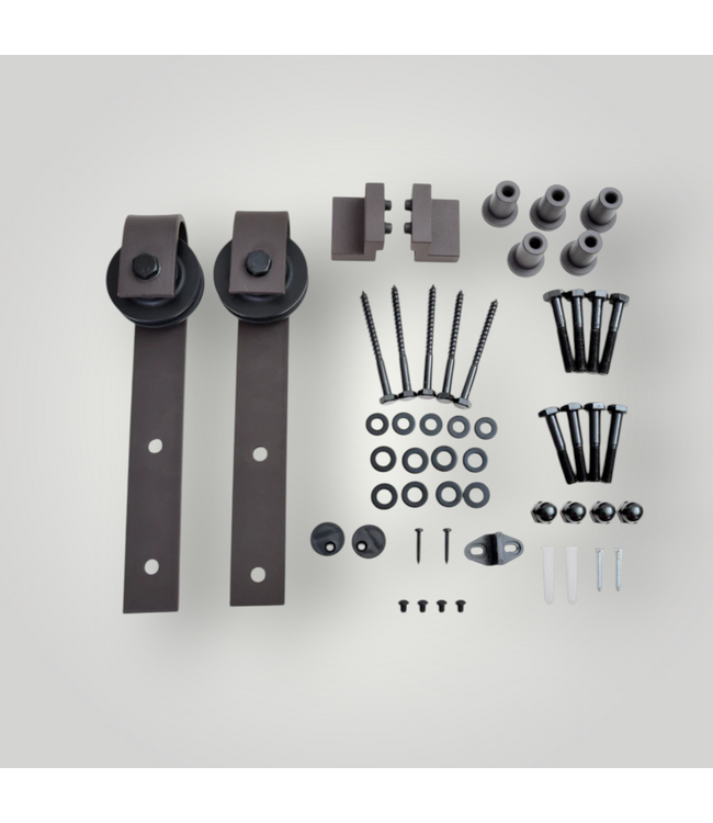 52474 Antique Bronze Sliding Barn Door Hardware Set
