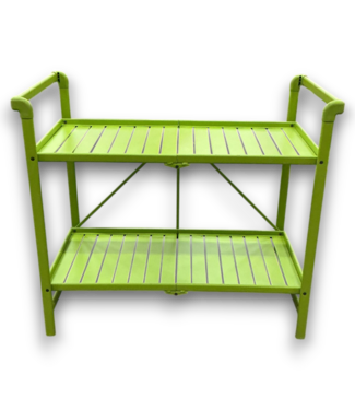 52504 Apple Green Foldable 2-Tier Rolling Cart