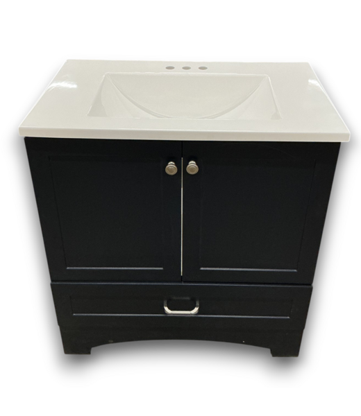 52506 Navy Blue Single Sink Bathroom Vanity 30"W