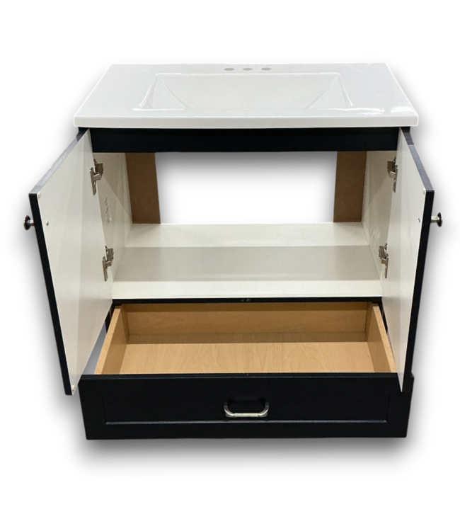 52506 Navy Blue Single Sink Bathroom Vanity 30"W