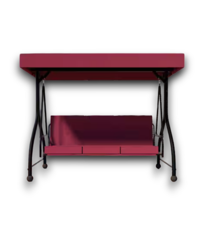 52507 Burgundy 3-Person Patio Swing with Canopy