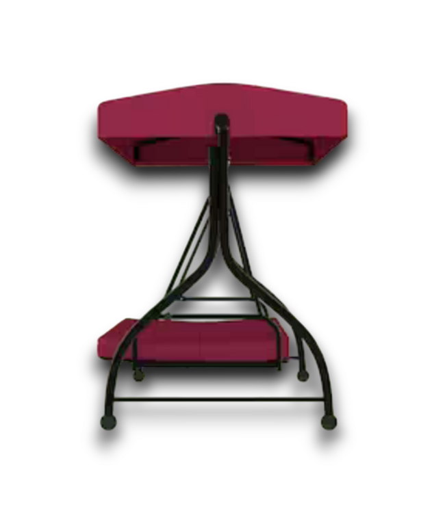 52507 Burgundy 3-Person Patio Swing with Canopy