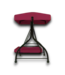 52507 Burgundy 3-Person Patio Swing with Canopy