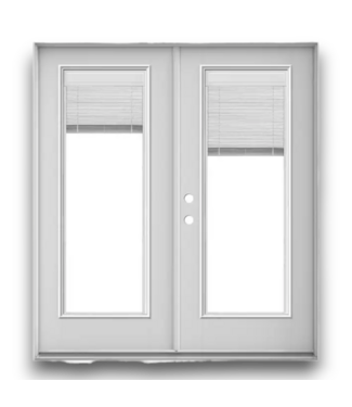 52517 Fullview Fiberglass French Door With Blinds 72" x 80"