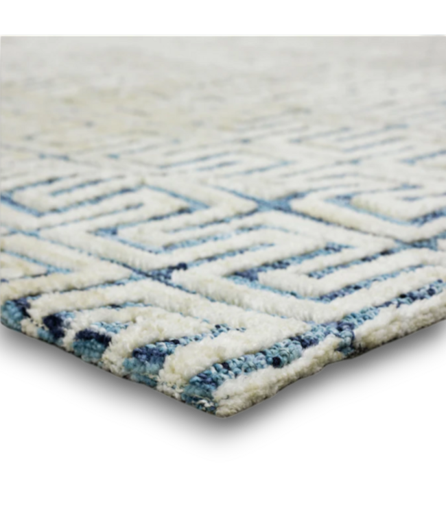 52522 Mirrored Paths Blue And White Area Rug 7' x 10'