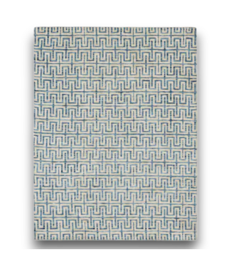 52522 Mirrored Paths Blue And White Area Rug 7' x 10'