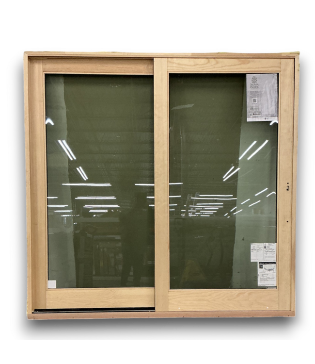 52527 Clad Black Aluminum & Pine Patio Sliding Door 84" x 82"
