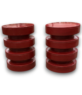52530 Crimson Red Round Side Tables Set of 2