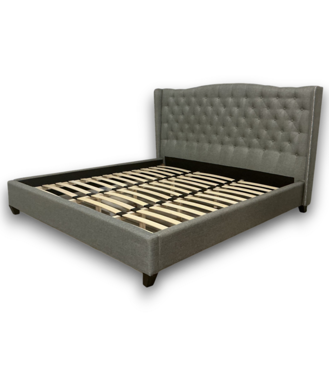 52537 Tufted Gray California King Size Bed Frame